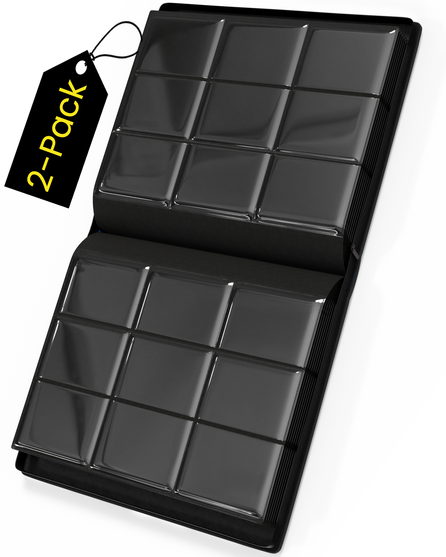 2-Pack - Black Interior - Premium Top Loader Binder for 288 Cards - Scratch Resistant Exterior - 9 Pocket Double Sided Easy Flip Pages - Zipper-Enclosed Ringless Toploader Binder (Copy)