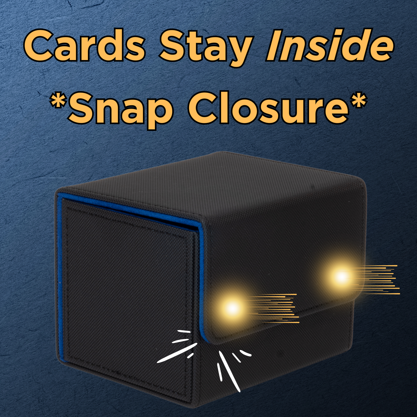 Two Durable 100 Card Deck Boxes with Dice Bag - MTG Deck Box Commander Friendly - Protect 200+ Double Sleeved Cards - Designed for MTG Commander Deck Box with Sideloading Card Trays (1 Blue, 1 Black Interior)