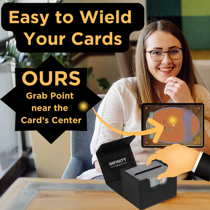 Two Durable 100 Card Deck Boxes with Dice Bag - MTG Deck Box Commander Friendly - Protect 200+ Double Sleeved Cards - Designed for MTG Commander Deck Box with Sideloading Card Trays (1 Blue, 1 Black Interior)